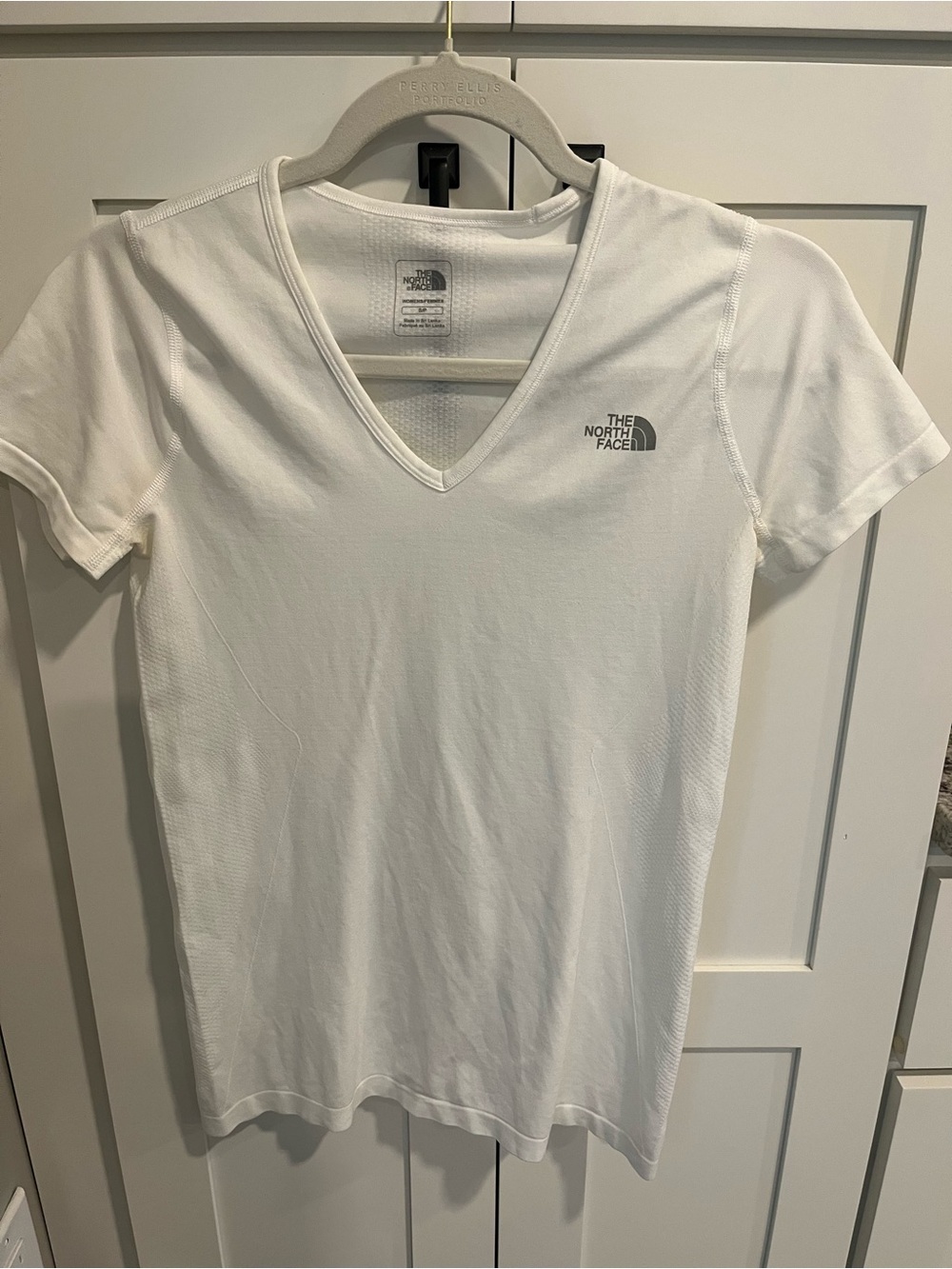 The North Face White V-Neck Short Sleeve Performance Tee